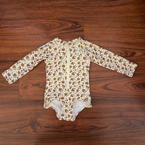 Rylee + Cru floral rash guard one piece 12-18 months
